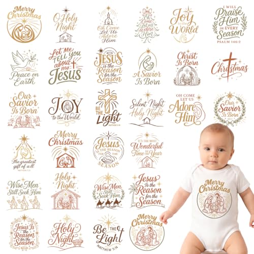 30Pcs Christmas Baby Dtf Transfers Ready to Press Iron on Transfers - color: Christmas Baby216