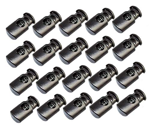 30Pcs Black Cord Locks, Stop Plastic End Single Hole Spring Loaded Toggle Clamp Slider Draw String Stopper Clips Clothing Sewing Cinch Tight Bag Climbing - size: 30pcs