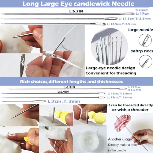 18PCS Candle Punch Tool Professional Candle Wick Needle for Silicone Molds and Candles,Hook Punch Needle Wick for Molds,Candle Making Supplies for Beginner - color: 18PCS