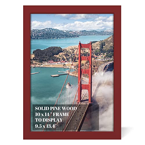 10x14 inch Wood Picture Frames for Wall Hanging,Diamond Painting Frames Rectangle Baby Scan Picture Frame for Family Walls Decoration,Anniversary,Wedding,Christmas,Halloween,Shower,Certificate (Red) - color: Red, size: 10x14 inch