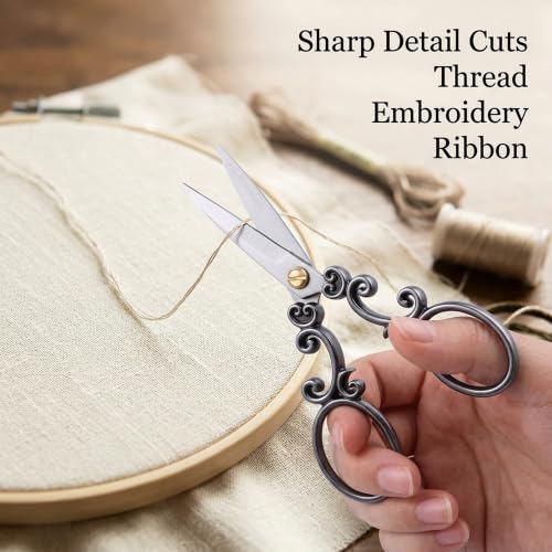 BIHRTC European Vintage Stainless Steel Sewing Scissors DIY Tools Cloud