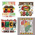 Juneteenth Iron on Transfers 4 Sheets DTF Ready to Press Black History Vinyl Iron on Patches with Fist Lip Letter Designs 1865 Juneteenth Patriotic Applique for T-Shirt Pillow Cover Bag DIY Decoration - style: Juneteenth A