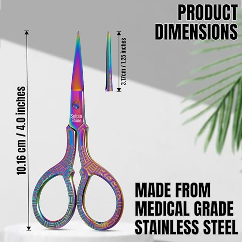 Sharp Embroidery Craft Crochet Yark Scissors with Safety Cover, 4 inch Stainless Steel Stork Shaped Scissors for Needlework Multi-purpose in Multi Color