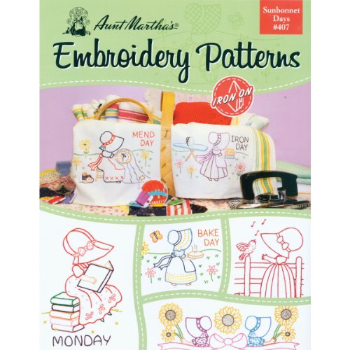 Aunt Martha's 407 Sunbonnet Days Embroidery Transfer Pattern Book Kit - size: 8.5 x 11 inches, style: Sunbonnet