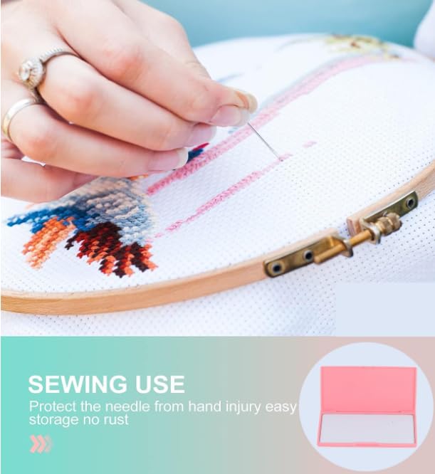 HEEPDD Magnetic Needle Storage Case, Pink Rectangle Needle Keeper