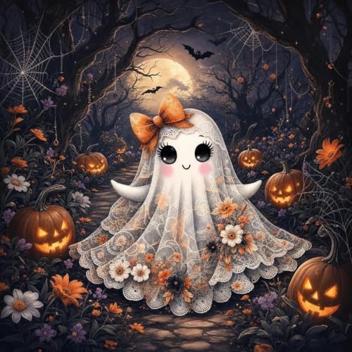 Halloween Stamped Cross Stitch Kits for Beginner Counted Needlepoint Arts - color: J182-01