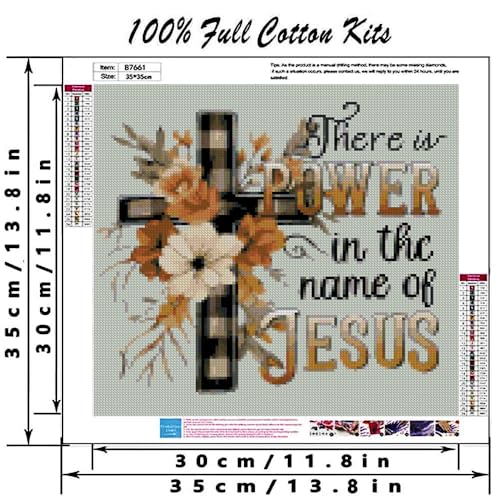 Religious Stamped Cross Stitch Kits -Needlepoint Counted Cross Stitch Kits for Beginners，Religious Cross Dimensions Cross Stitch Kits Embroidery Kit Arts and Crafts for Beginners 13.7x13.7 inch - color: D040