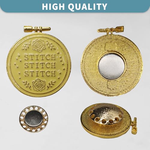 Magnetic Needle Minder Magnet Embroidery Accessories and Supplies Embroidery Needle Holder Cross Stitch Holder Needlework Supplies (Cardinal) (Gold) - size: Gold