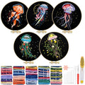 TINDTOP 5 Pack Embroidery Kit for Adult, Embroidery DIY Starter Kit - color: Jellyfish