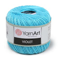 Yarn Art 1 Skein YarnArt Violet,100 Mercerized Cotton Yarn Threads Crochet Lace Hand Knitting Yarn Embroidery Arts Crafts (Turquoise 0008) - color: 0008