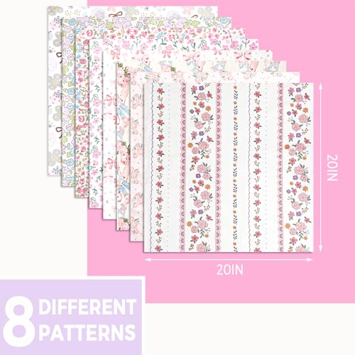 Aubliss 8pcs Fat Quarter Fabric Bundles (100% Cotton - 20'' x 20'') - color: Pink