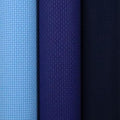 KCS 3 pc of 15" x 18"(38cmx45cm) 11 Count Cross Stitch Cotton Aida Cloth Needlework Rolled Fabric Box,11CT,Light Blue+Royal Blue+Navy Blue - color: Light Blue+royal Blue+navy Blue, size: 11CT
