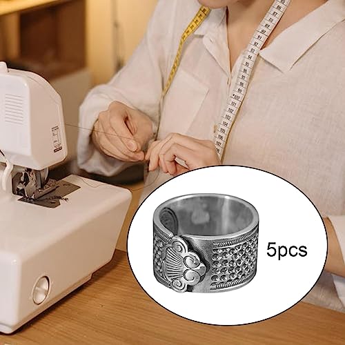 Colaxi 5Pcs Sewing Thimble Sewing Thimble Finger Protector Alloy Sturdy Fingertip Thimble Thimble for Hand Sewing for Needlework Embroidery