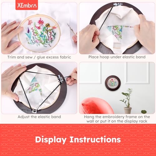 XEmbro 6 Inch Embroidery Hoop Frame for Hanging Sewing Ornaments - style: Round