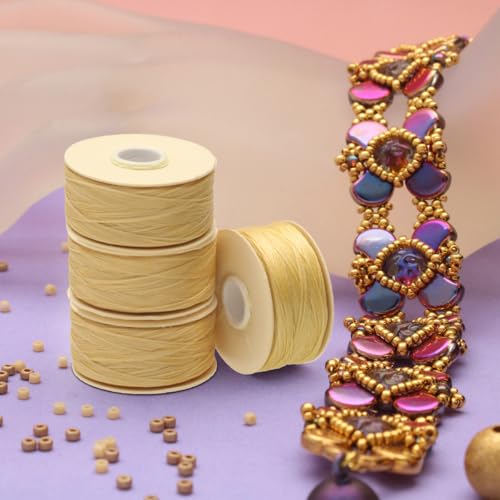 The Beadsmith Nymo Thread, Made of Nylon - size: Size D, 64 Yards, style: Cream