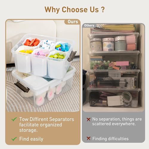 Citylife 17QT 4Packs Clear Craft Organizers and Storage Bins with Lids - size: 17 Qt- 4 Pack- W
