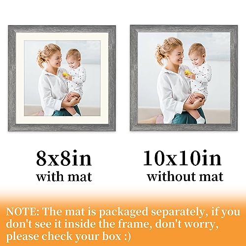AEVETE Picture Frame 10x10 Gray Photo Frames Rustic for Wall and Desk Decor - color: Rustic Gray, size: 10x10