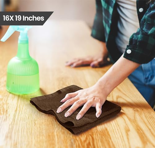Utopia Towels Kitchen Bar Mops, Pack of 36, 16 by 19 Inches, 100% Cotton Super Absorbent Brown Towels, Multi-Purpose Cleaning Towels for Home and Kitchen Bars - color: Brown, size: 36 Pack