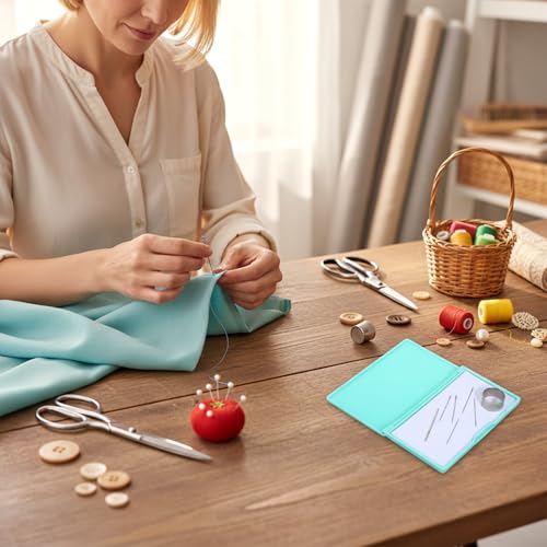 Magnetic Needle Holder, Magnetic Needle Case Rectangle Needles Tin Portable Sewing Needles Box for Pin Holders Organizer (Light Green)