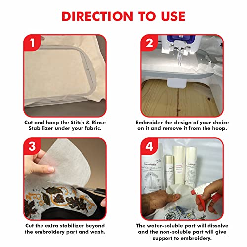 Superpunch Stitch and Rinse Tear Away Stabilizer, 1.7 oz, 14 in x 25 yd - size: 14" x 25 yards roll
