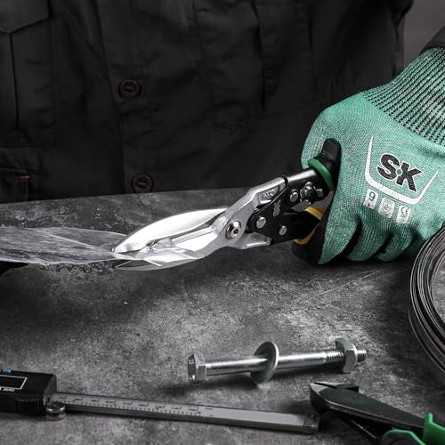 SK 11.5-Inch Tin Snips Heavy Duty, Straight Cut Aviation Snips, Cr-Mo Steel - size: 11.5" Straight Cut