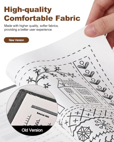 yewgag 2026 New Embroidery Stitch Book Kit,Loose-Leaf Design,Large Size,with 6'' Embroidery Hoop,24 Colors Embroidery Thread,138 Patterns,Stitch Diagram,Complete Sewing Tool,Sewing Kits for Beginners