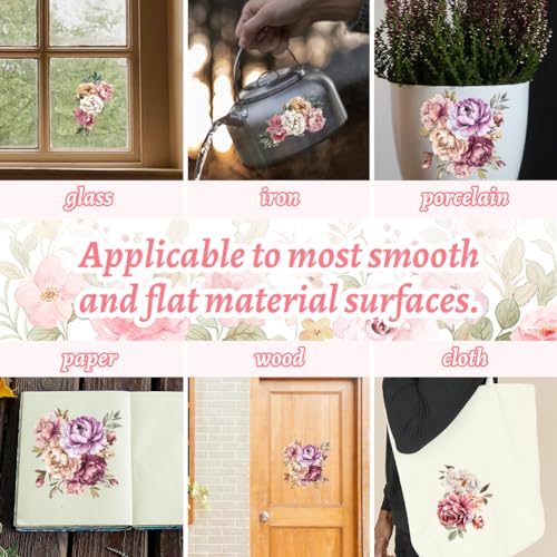 Peacoblue Vintage Flowers Rub On Transfers for Furniture Craft 6"x12" - style: Vintage Flowers
