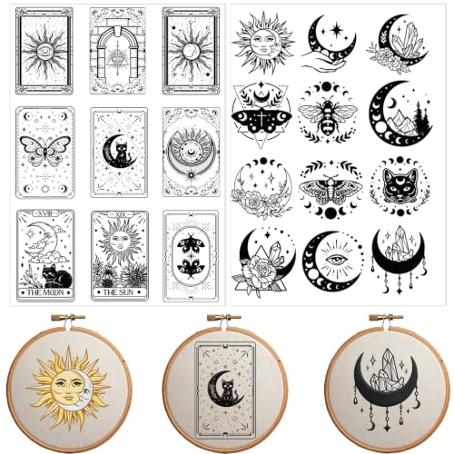 VISSTREE Water Soluble Embroidery Patterns, Mystery Stick and Stitch Paper - size: Mystery