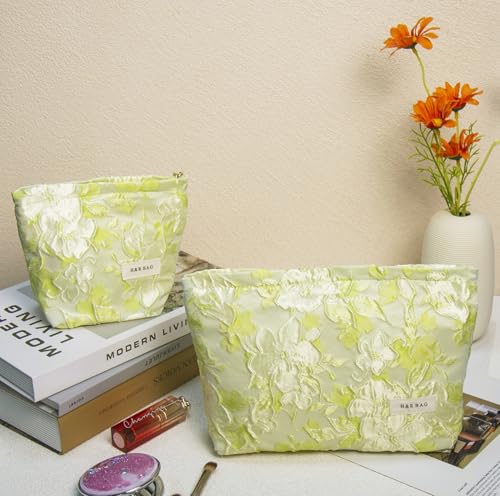 getgto 2 Pcs Makeup Bags, Large Cosmetic Bag Travel Toiletry Bag - color: Cyan
