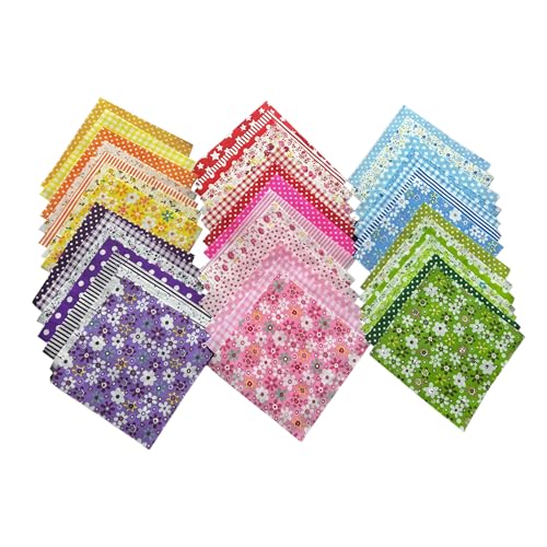 Cotton Quilting Fabric Squares, 42 Piece, 5x5 Inch, Pre-Cut