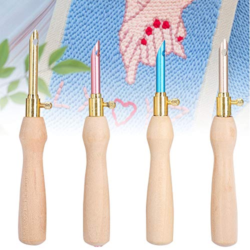 Lavor Punch Needle Supplies 10×6×2 4pcs Portable Punch Needle Knitting Embroidery Pen Wooden Handle for Sewing Felting DIY Craft Handwork