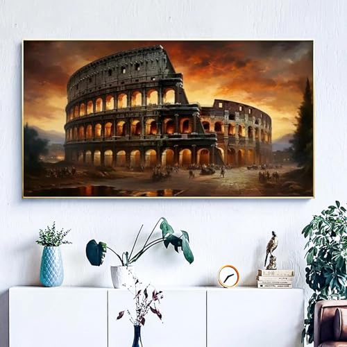 JATOK Diamond Painting Kit for Adults, Colosseum, 27.5 x 15.7 in - color: Midnight Blue