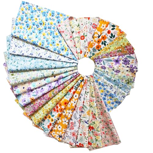 42-10" Quilting Cotton Fabric Bundles Printed Floral Craft Fabric Precut 100% Cotton Layer Cake Fabrics Quilting Squares for Any DIY Sewing Crafts(Fresh Style) - color: Color-2