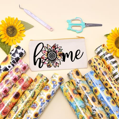 HTVSTD Sunflower HTV Heat Transfer Vinyl 10 Sheets 12×10in Iron on Vinyl - color: Sunflower