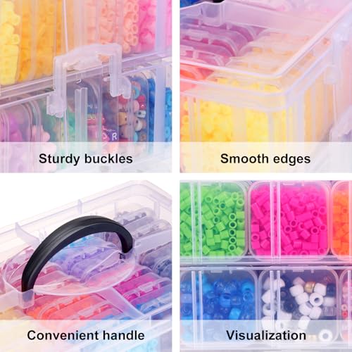 Stackable Bead Organizer 3 Tier with 90pcs Small Boxes Storage Container - size: 3-Tier 90pcs 2in Boxes