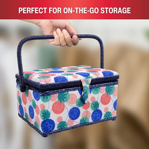SINGER 07230 Sewing Basket with Sewing Kit, Needles, Thread, Pins, Scissors, and Notions, Florence, - color: Florence