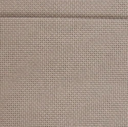 KCS 19" x 28"(48cmx72cm) 18CT Counted Cotton Aida Cloth Cross Stitch Fabric (Coffee) - color: Coffee