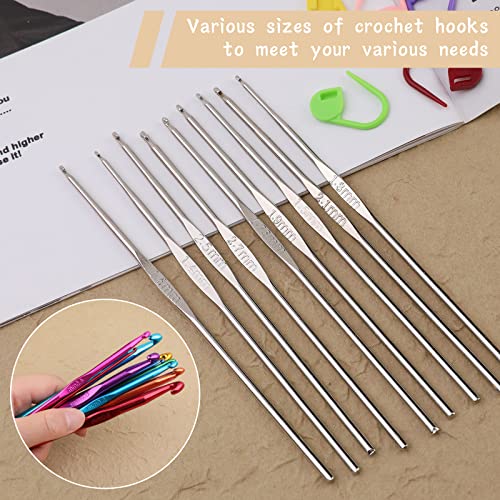 48 Pcs Crochet Hooks Set, 21 Sizes Ergonomic Knitting Needles with Case - size: 48 PCS