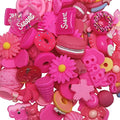 Chenkou Craft 50pcs Lots Mix Assorted Fuschia Craft DIY Flatbacks Resin Flat Back Buttons Scrapbooking (Fuschia) - color: Fuschia