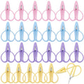 Mixweer 24 Pcs Mini Scissors for Travel Sewing Embroidery, 4 Colors - color: Light Pink Blue Purple, Lemon Yellow
