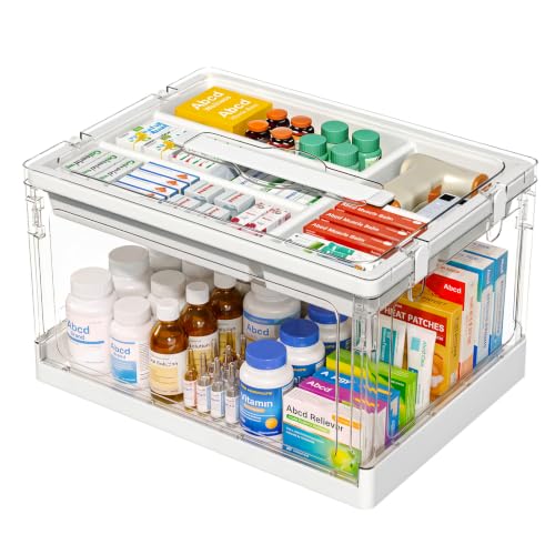 24QT 1Pack Craft Organizers and Storage with Tray, Craft Storage Box - size: 24QT 1-Pack