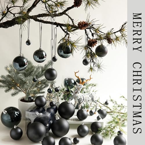 JUNEBRUSHS 600PCS Black Halloween Ornament Hooks Ornament Hangers with Snap - color: Black