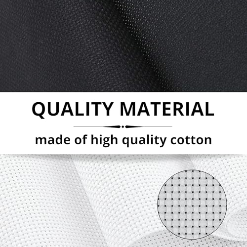 Aida Kit 18 Count 12x18 Inch – 6 Pcs Cross Stitch Fabric Kit Includes 18 Count 3 Black Cloth and 3 Cloth White Cotton 18 Ct Aida Cross Stitch Fabric for Needlework and Embroidery - color: Black, White (18count)