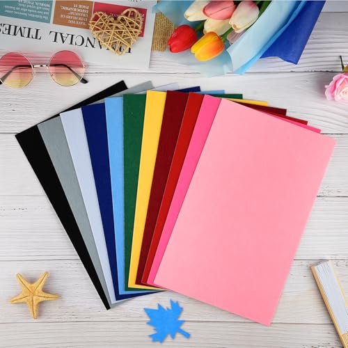 NACHLYNN 11Pcs Self Adhesive Felt Fabric Sheets 7"x11.5" /18x29cm Sticky Back Felt Fabric for Crafts Art Project DIY Sewing Patchwork Decoration (Colorful) - color: Colorful