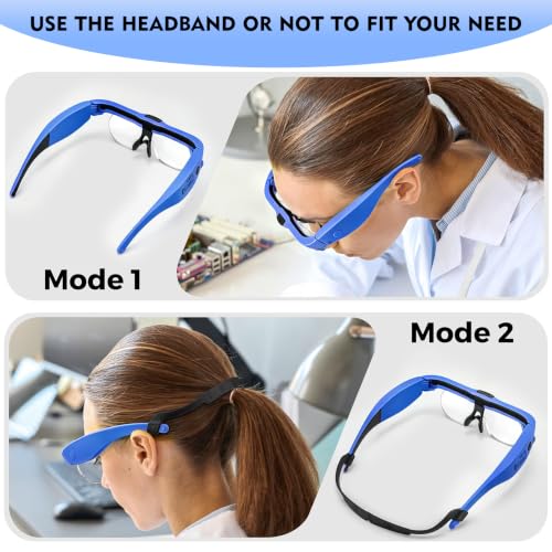 Dilzekui Magnifying Glass w/Light,1.5X-5X Magnifying Glasses Acrylic Lenses - color: Blue