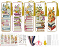 5PC Book Flowers Counted Cross Stitch Bookmark Kit for Adults Beginners - color: SQJ010-01