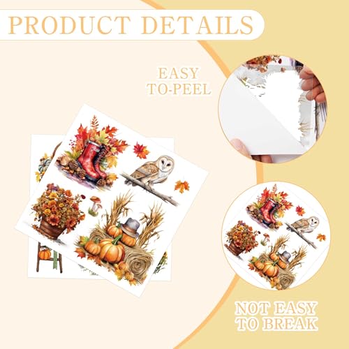 16 Pcs Fall Farmhouse Rub-On Transfers for Furniture & Crafts - style: Fall