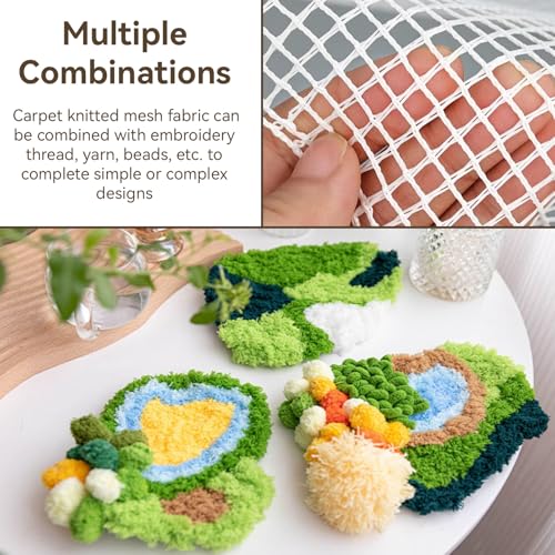 HERCHR Latch Hook Canvas,Rug Making Canvas Latch Hooking Mesh Fabric Blank Rug Hooking Mesh Canvas Kit DIY Mesh Sheet Multipurpose Rug Hooking Mesh for Embroidery Knit(100 * 150cm) - color: 100*150cm