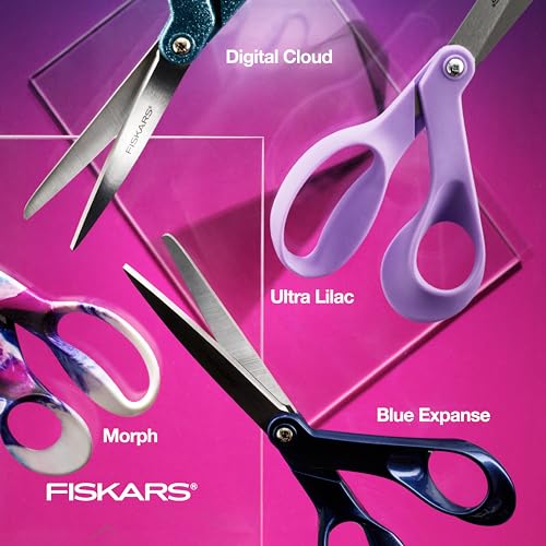 Fiskars 8" Designer Explore Collection Scissors, Ultra-Lilac