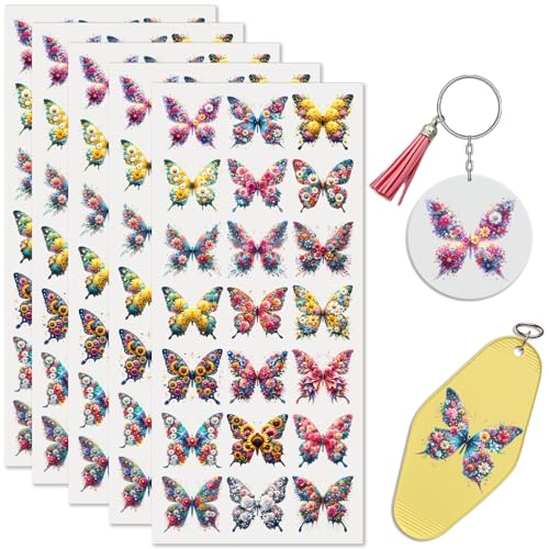 UV DTF Stickers 105 Pcs Butterfly UV DTF Cup Wrap for Glass - style: Watercolor Butterfly